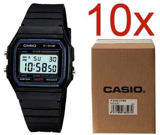 CASIO Mod. CASIO VINTAGE F-91W-1YER **PACK 10 PCS**: Orologio da polso Unisex | STORE ITALIA | Spedizione gratis